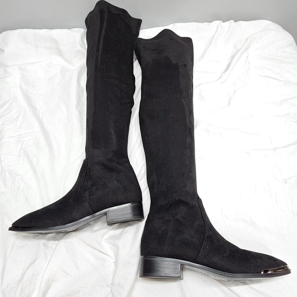 ALDO Women's Black Suede Over-the-Knee Boots Size 5 NEW